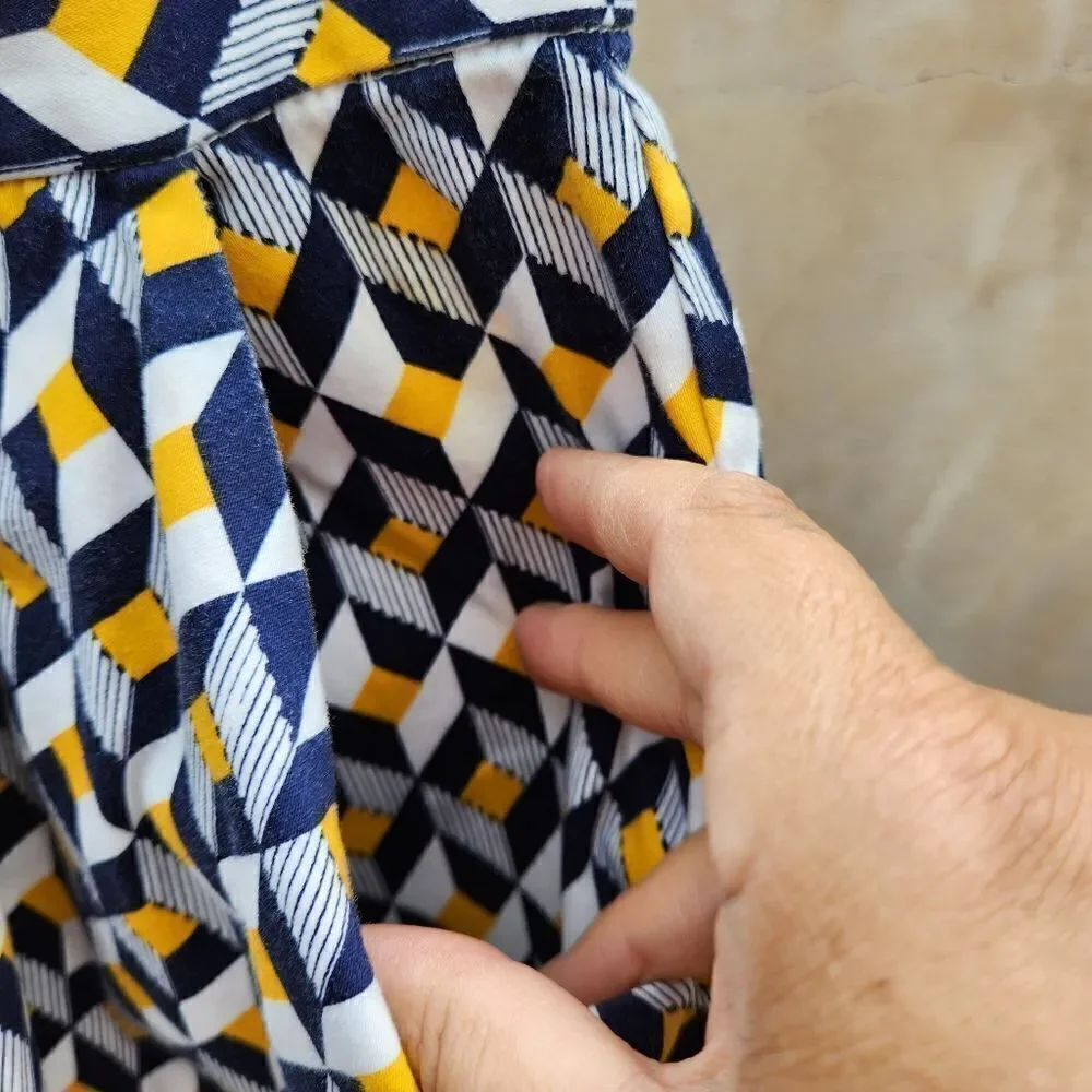 Louche london modcloth geometric print pleated skirt